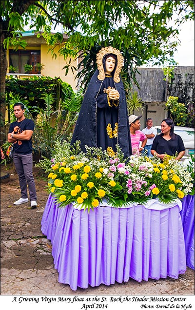Float of Mary at the Saint Rock the Healer Mission Center