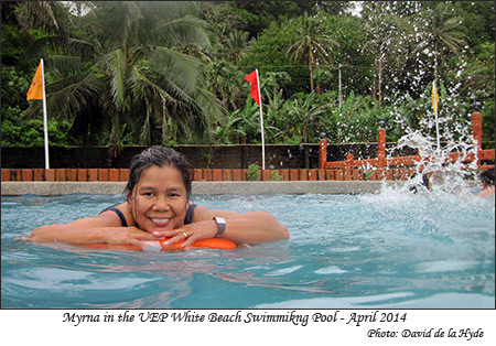 Myrna in the UEP White Beach Resort Swimming Pool