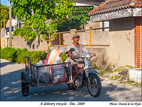 A delivery tricycle