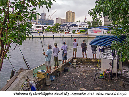 Fisherman opposite the Philippine Naval HQ