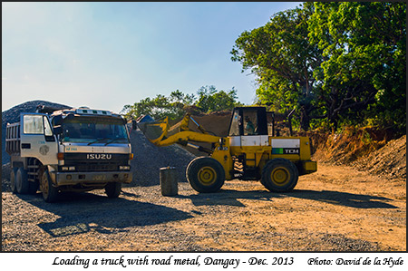 Loading a truckwith road metal, Dangay