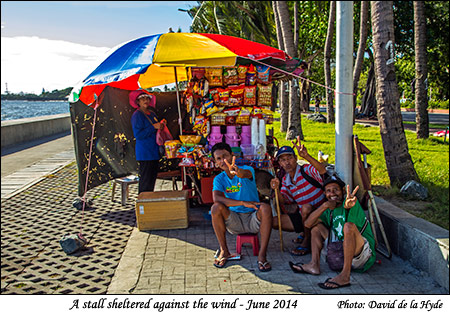 A stall sheltered against the wind