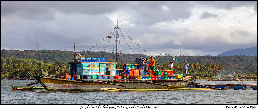 Supply boat for fish pens - Talisay, Lake Taal