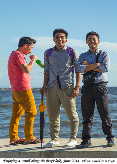 A trio out for a stroll along BayWalk