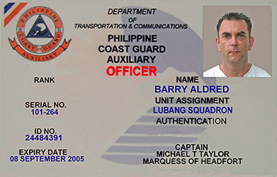 Barry Aldred PCGA Officer, Tagbac Squadron,Tagbac Cove, Lubang Island