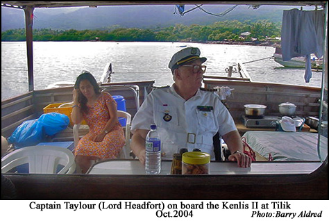 Captain Taylour on board the M/Y Kenlis II