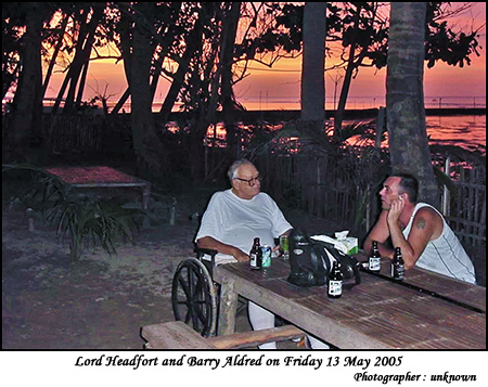 Barry Aldred and Lord Headfort in May 2005 in Lubang 