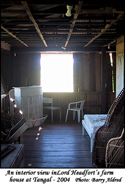 An interior view in Lord Headfort's farm house in Tangal,Lubang Island