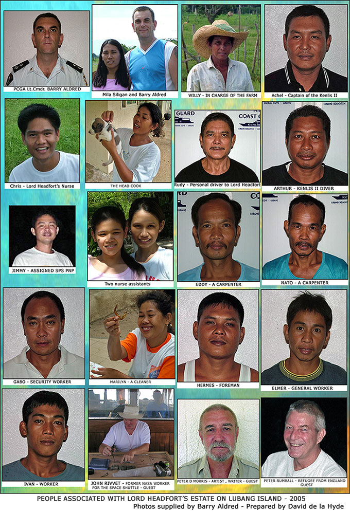 People associated with Lord Headfort's Lubang Island Estate in 2005