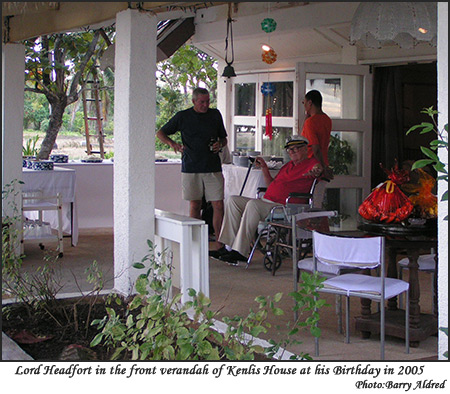 Lord Headfort in the verandah of Kenlis House on his birthday in 2005