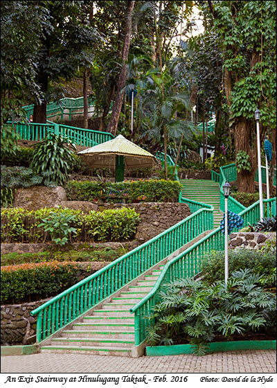 An exit stairway at Hinulugang Taktak Falls