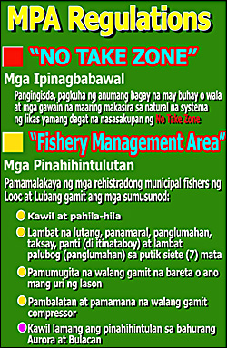 Regulations for Lubang and Looc MPA's