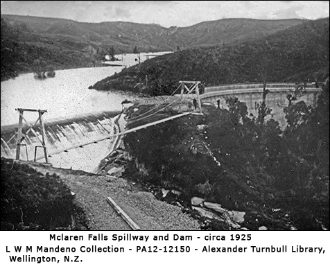 Lake Mclaren Dam and Spillway - circa 1925