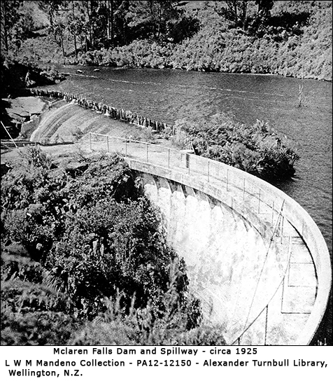 Mclarens Dam and Spillway circa 1925