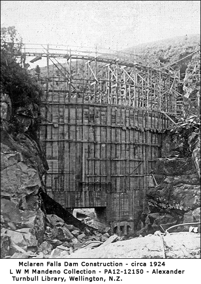 Mclaren's Dam construction circa 1924
