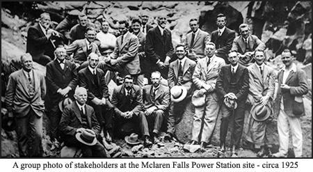 Stakeholders of Mclaren Falls Power Station Scheme - at Mclaren Falls - circa 1925
