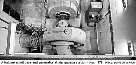 Looking down on a turbine scroll case at Mangapapa November 1978