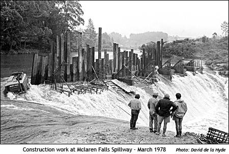 Mclarens Falls Spillway reconstruction March 1978