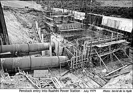 Penstock entry to Ruahihi Power Station - July 1979
