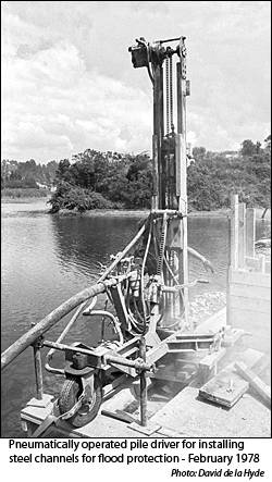 Pneumatically operated pile driver