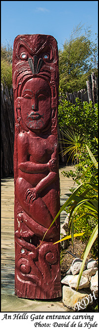 Carved figue at the entrance of Hells Gate