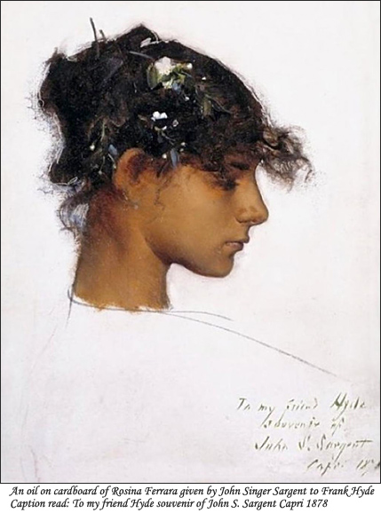 Rosina Ferrara picture given by John Singer Sargent to Frank Hyde