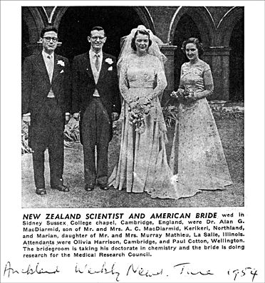 Alan Macdiarmid the future Nobel Laureate in Chemistry (2000)