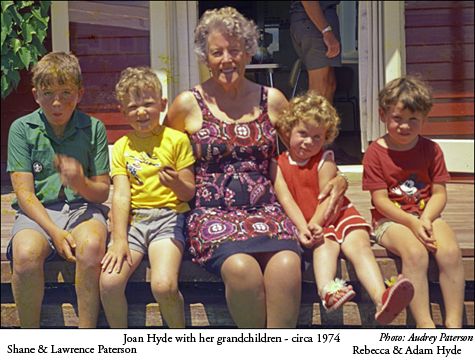 Joan Hyde with her Grandchildren - circa 1974