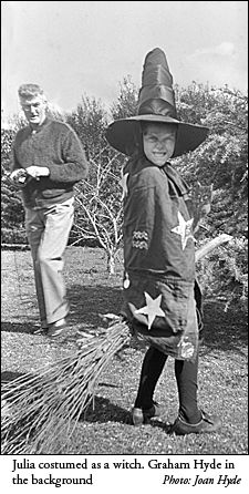 Julia Hyde costumed as a witch