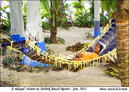 A relaxed visitor at Airlink Beach Resort