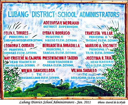 Lubang District School Administrators      