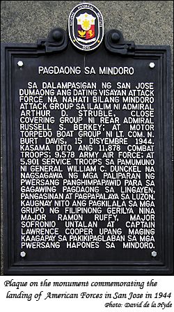  Plaque from the monument commemoratng the landing of American Forces in Dec. 1944
