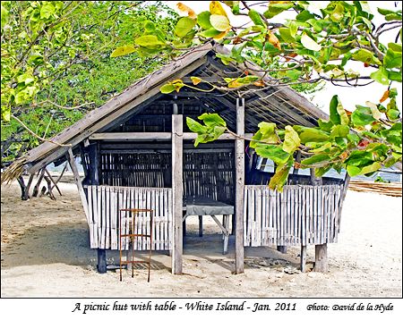 A picnic hut with table