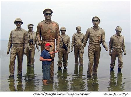 General MacArthur walking over David