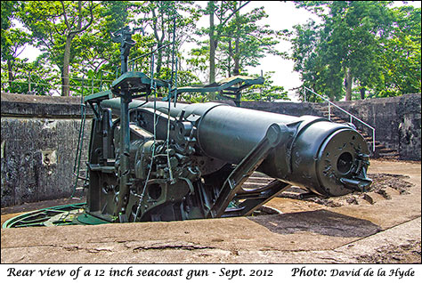 Rear view of a 12 inch sea coast gun