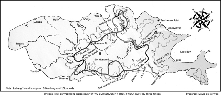 Map of Onoda Trail