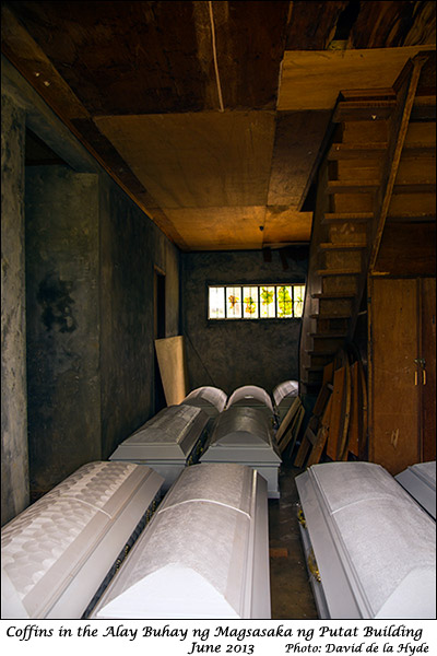 Coffins in Alay Buhay ng Magsasaka ny Putat building 