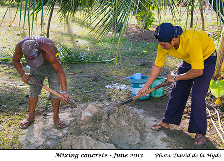 Mixing concrete