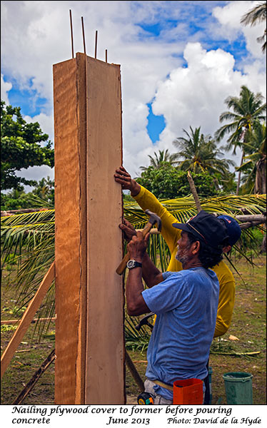 Nailing plywood cover to former