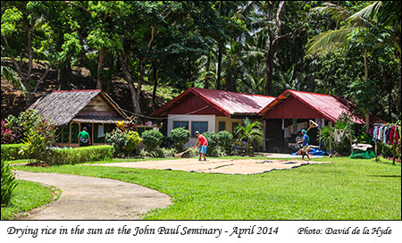 Drying rice at the J.P.Seminary