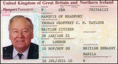 Marquis Headfort Passport