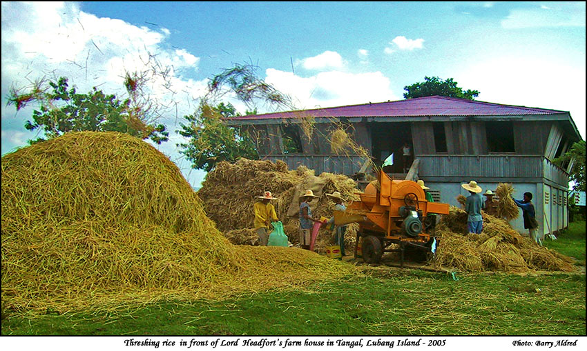 threshing machine in front of Lord Headfort's farm in Tangal,Lubang Island