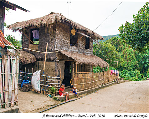 Children outside a Brgy. Burol house