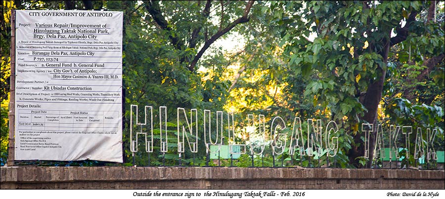 entrance sign at Hinlugan Taktak