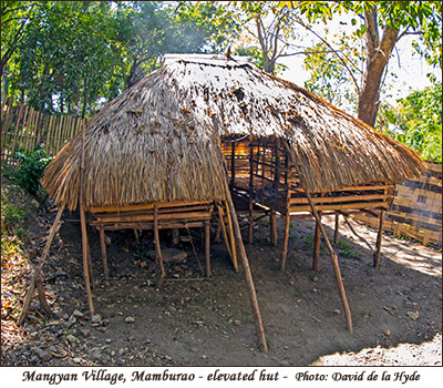 An elevated hut at the Mamburao Mangyan Village