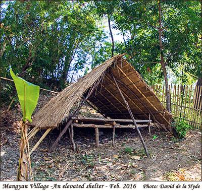 Anelevated shelter at the Mamburao Mangyan Village
