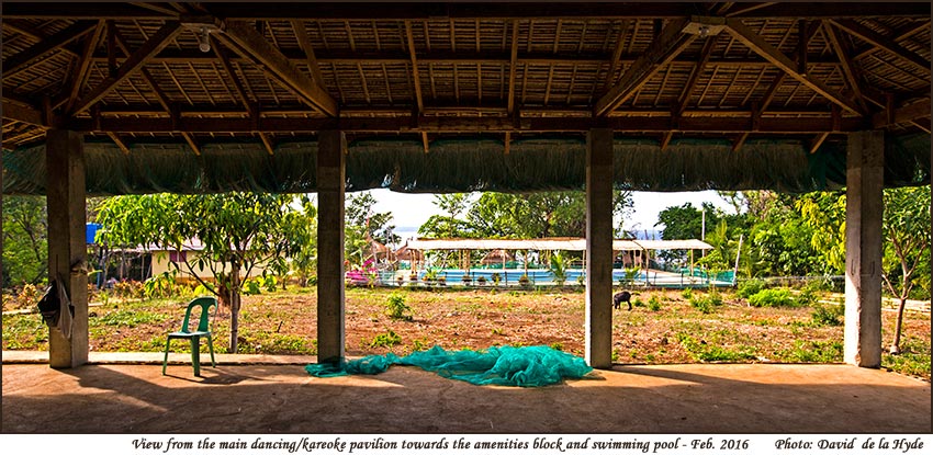 A view from the Punong Bato pavilion towards the swimming pool