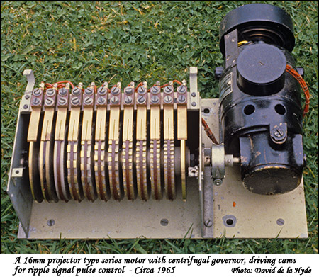 Synchronous motor driving cams for rhythmatic pulse control