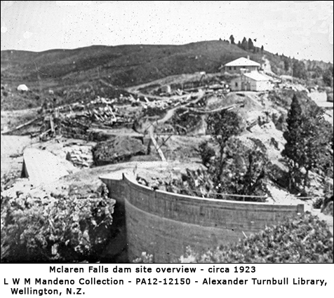 Overall dam site at Lake Mclaren