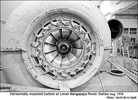 Horizontally mounted turbine at Lower Mangapapa Power Station